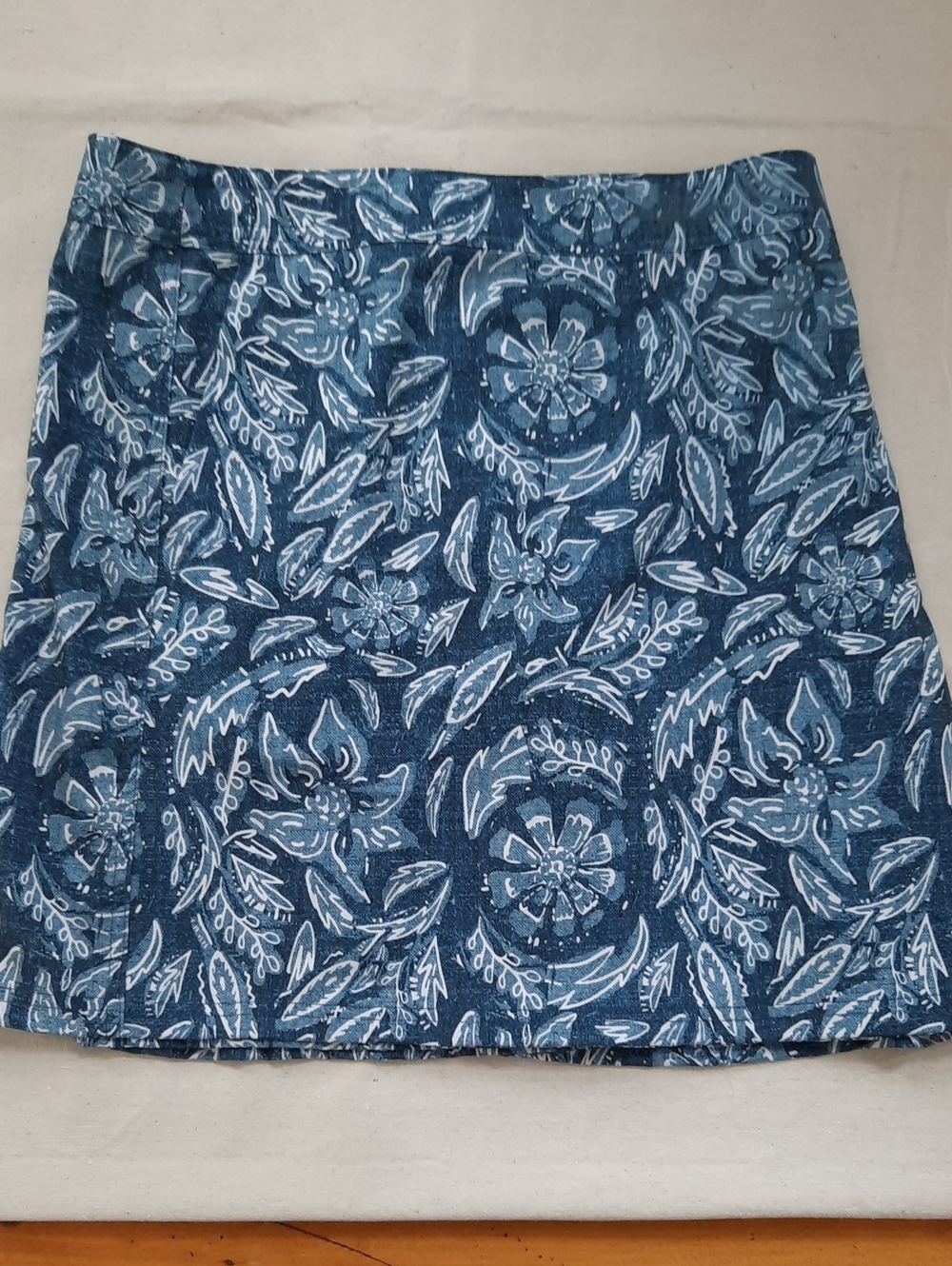 Rip Skirt Hawaii Blue Floral Print Mini Skirt